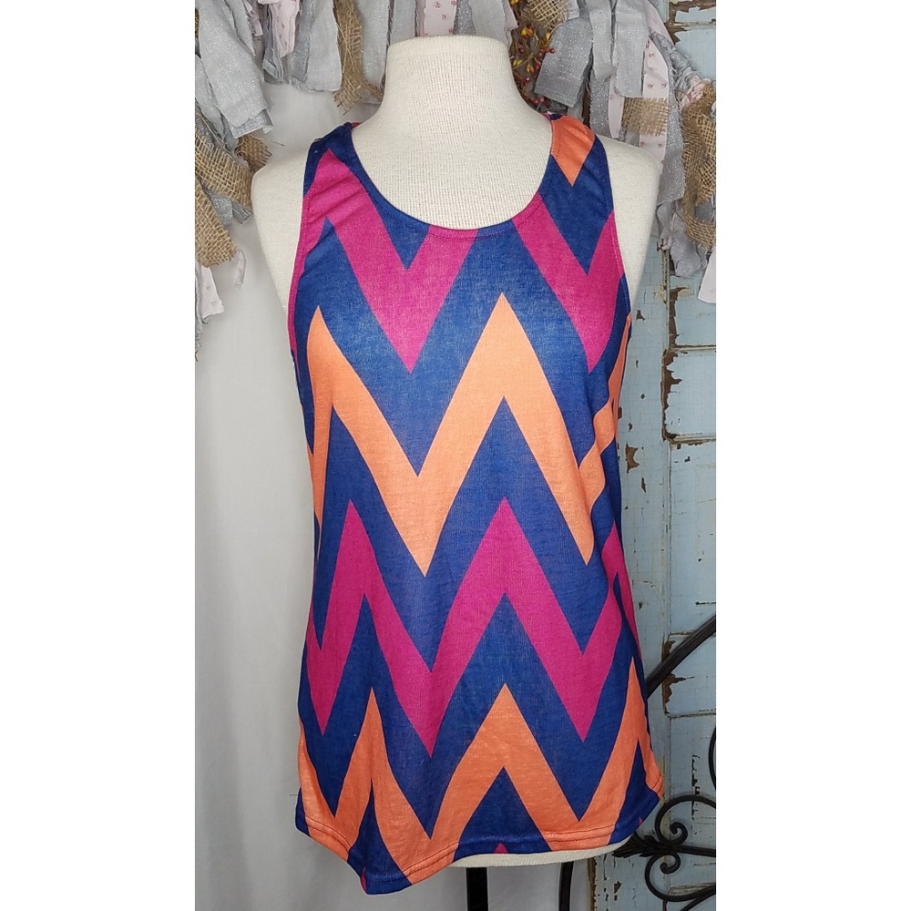 FREE W PURCHASE cotton-blend Chevron tank top